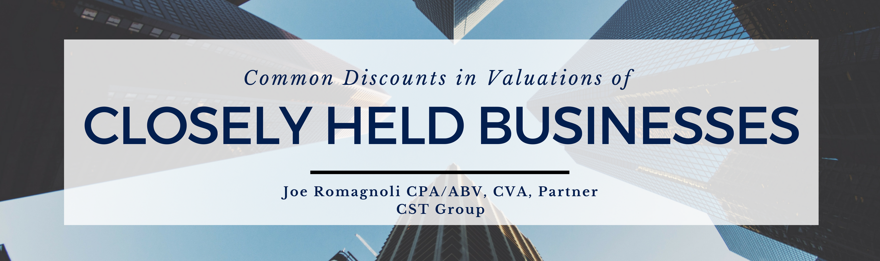 Common Discounts in Valuations of Closely Held Businesses 